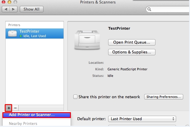 printer offline error in mac